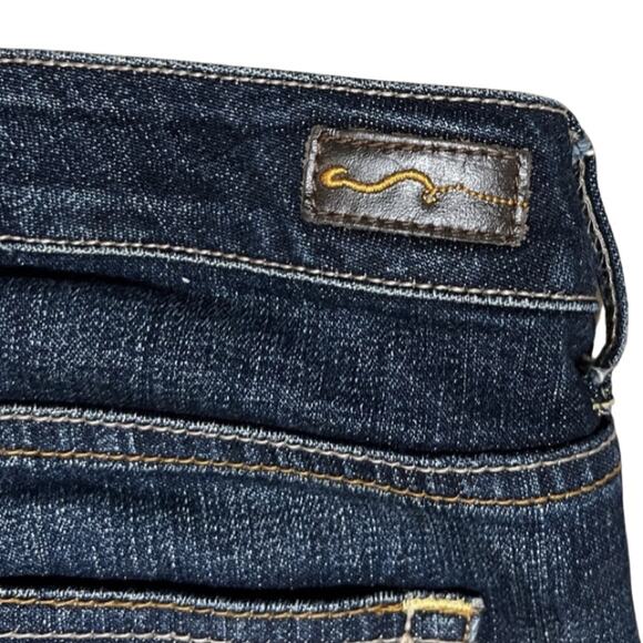 American Rag Cie Low Rise Straight Cut Dark Wash Jeans size 9R 28.5” Inseam - Picture 5 of 8